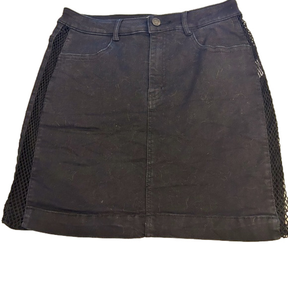 Missguided Dresses & Skirts - Missguided black denim and mesh mini skirt